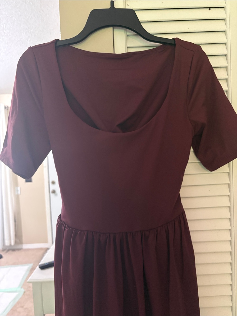 Halara Women’s Short-Sleeve Jumpsuit in Deep Burgundy EZ PZ - Picture 3 of 6